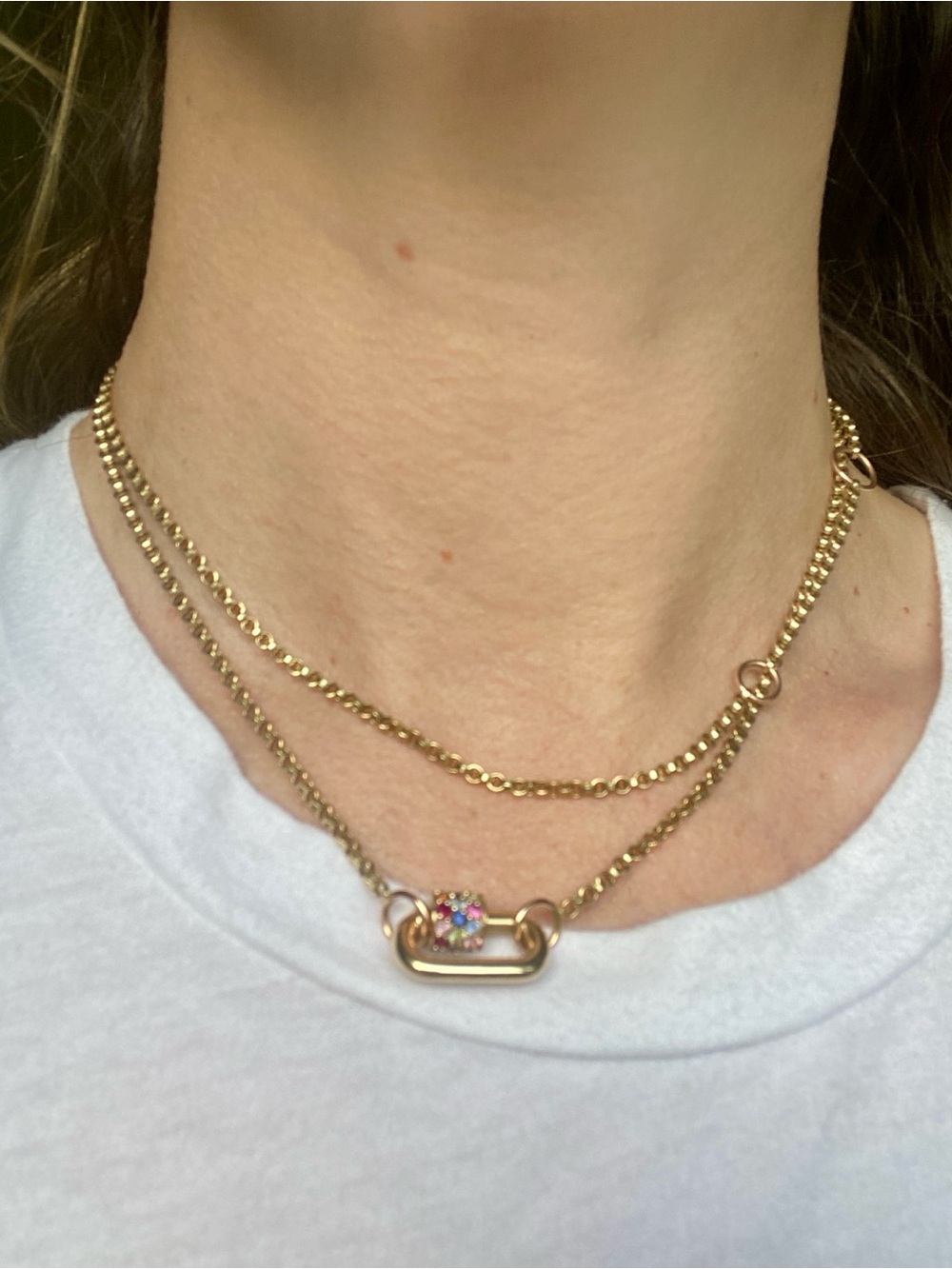 Marla Aaron 32” Rolo Chain 14k Gold Open Ended Necklace